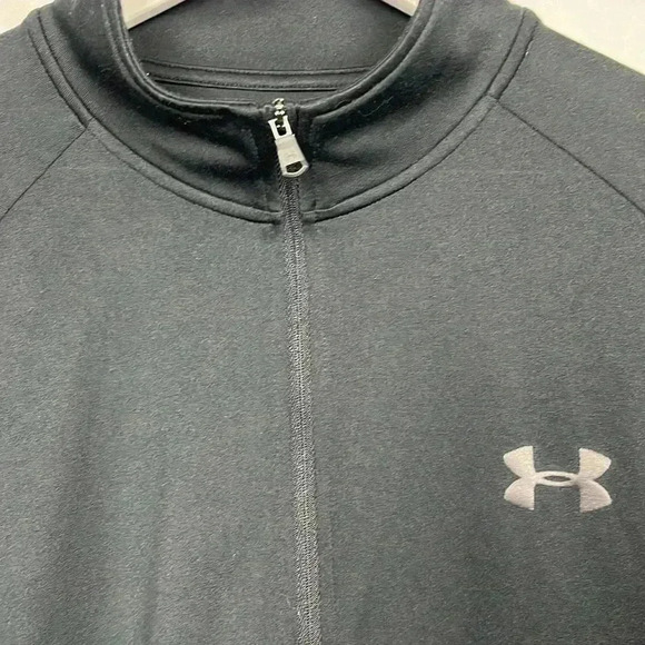 Under Armor Mens Lightweight Jacket Black L Tall 1/4 Zip Turtleneck Stretch EUC - Picture 3 of 10